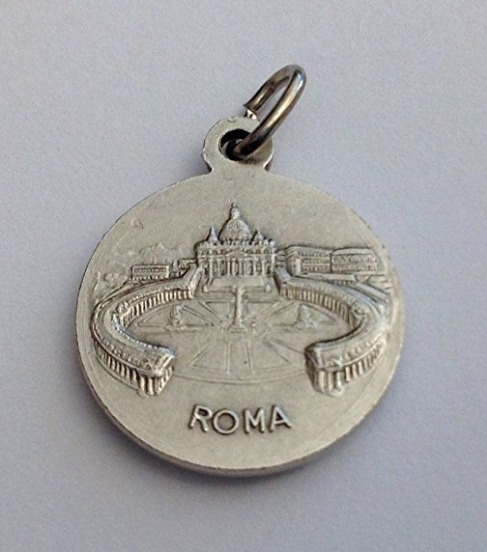 Medalla de Papa Francisco y La Plaza de San Pedro - Medallas de Los Patronos