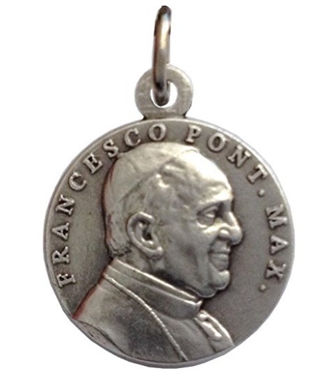 Medalla de Papa Francisco y La Plaza de San Pedro - Medallas de Los Patronos